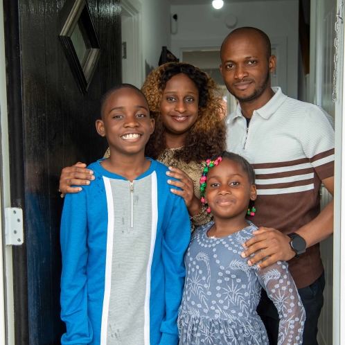 Bellway family in their home